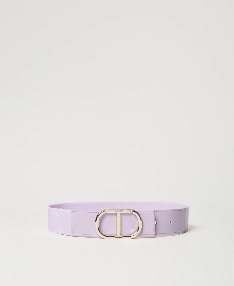 Elasticated belt with Oval T Pastel Violet Girl 251GJ5012_11862_01
