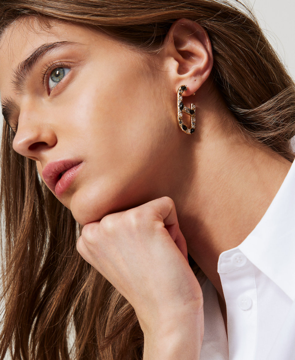 Pendientes Oval T con strass