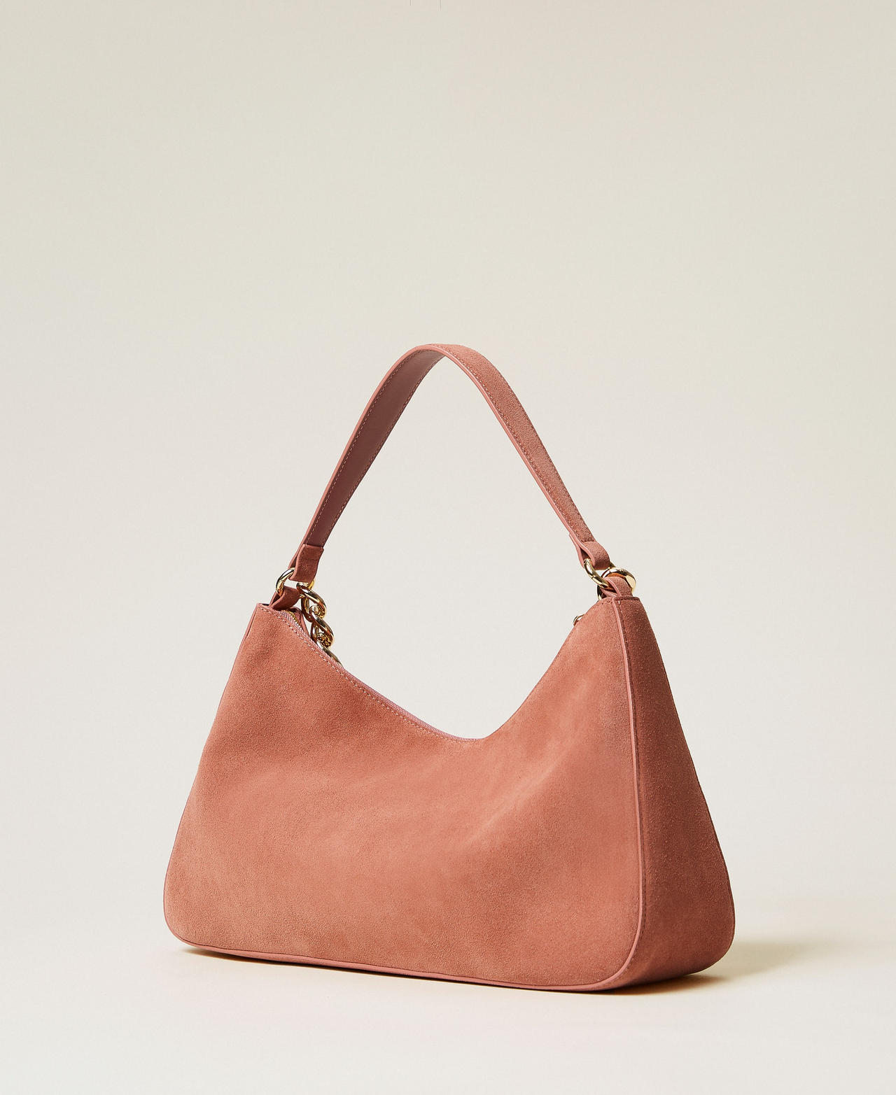 'Liliane' medium suede bag Dusty Pink Woman 252TB7162_14244_02