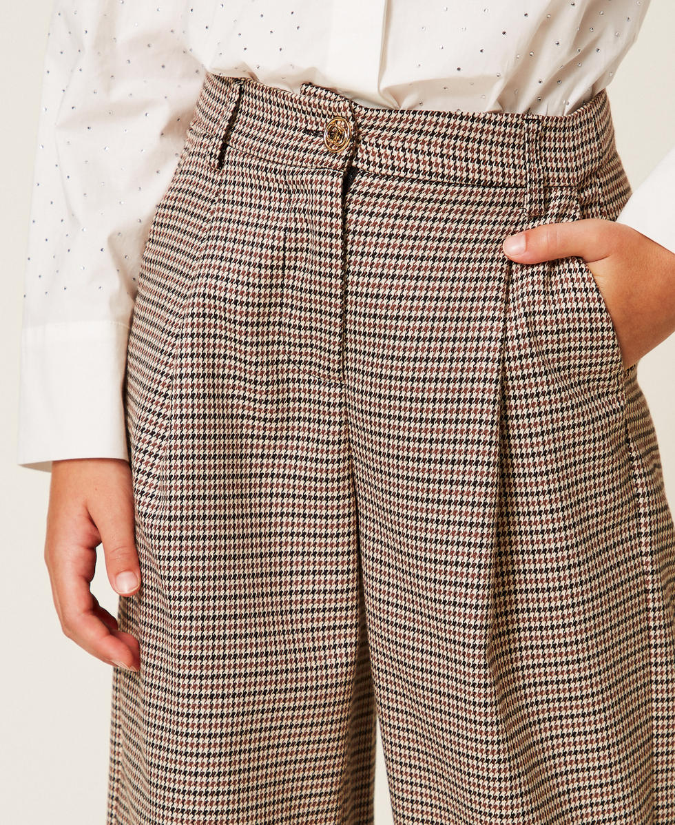 Houndstooth trousers Camel Houndstooth Girl 252GJ2104_12717_04