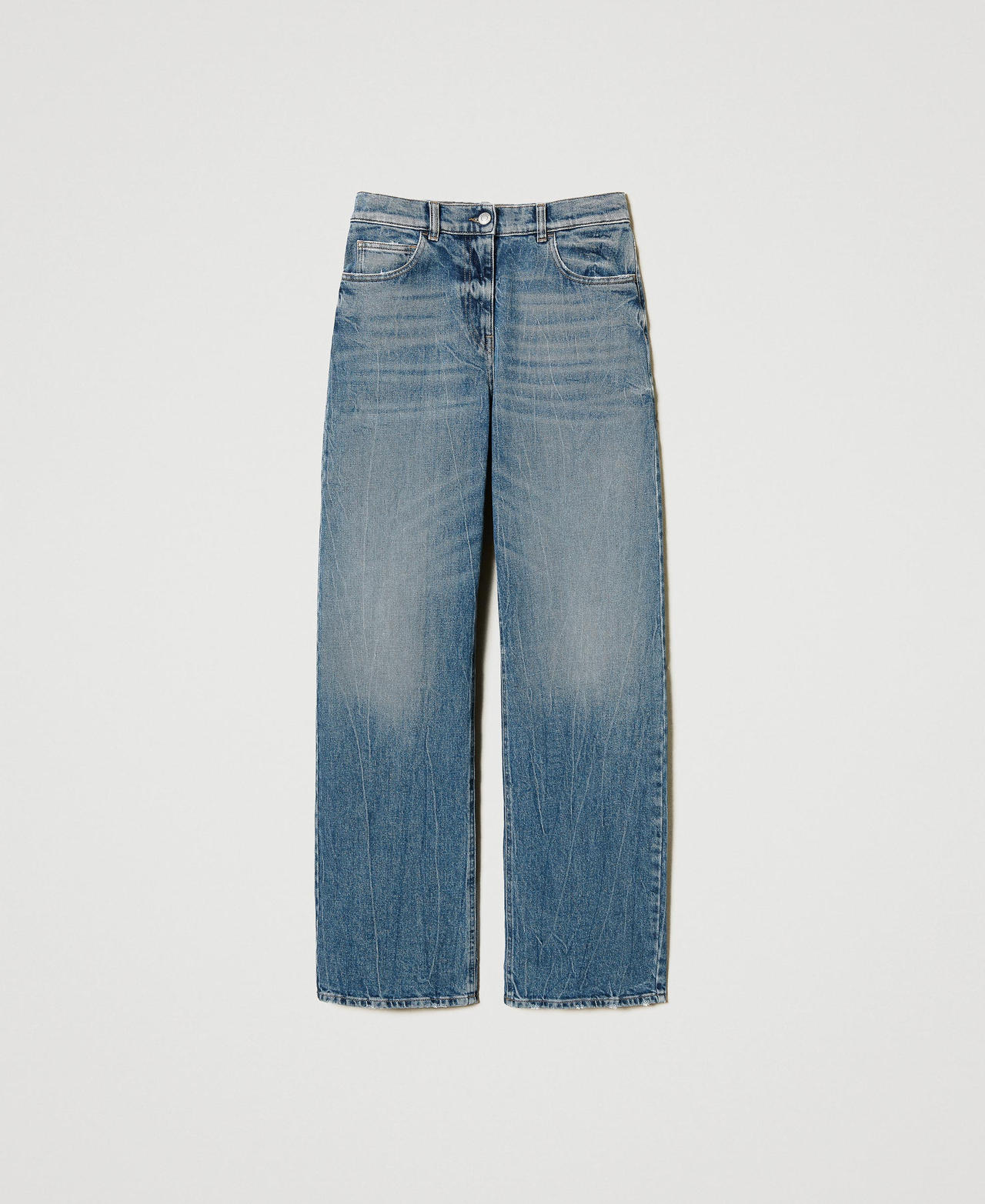 Jean droit avec cinq poches Denim Clair Femme 251AP2382_11453_0S