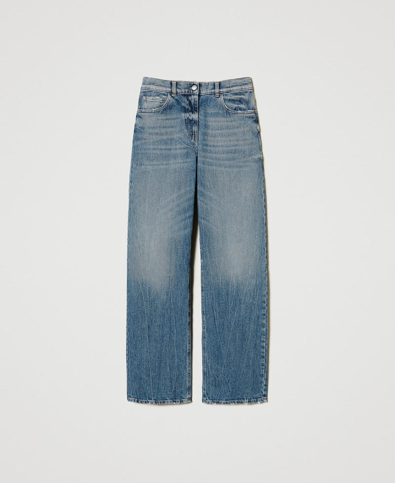 Jean droit avec cinq poches Denim Clair Femme 251AP2382_11453_0S