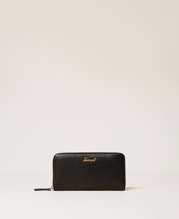 Zip around leather wallet