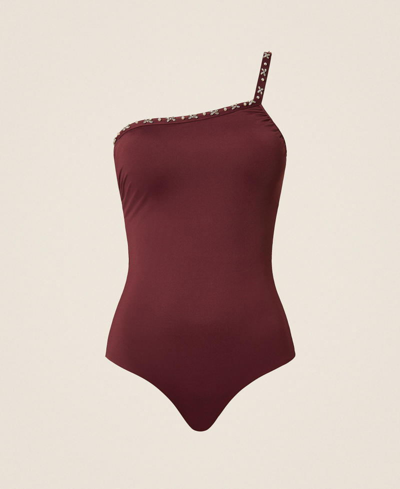 One-shoulder swimsuit with embroidery &ldquo;Wine tasting&rdquo; Purple Woman 261LBMC01_05609_S0