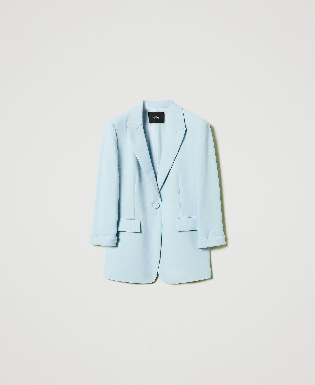 Crêpe piquet blazer Light Canal Blue Woman 251AP2335_12134_0S