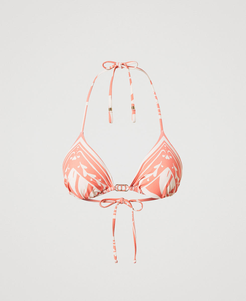 Haut de maillot de bain triangle avec imprim&eacute; foulard Imprim&eacute; Foulard Coral Sunset/Coral Sunset Femme 251LMMX22_12487_S0