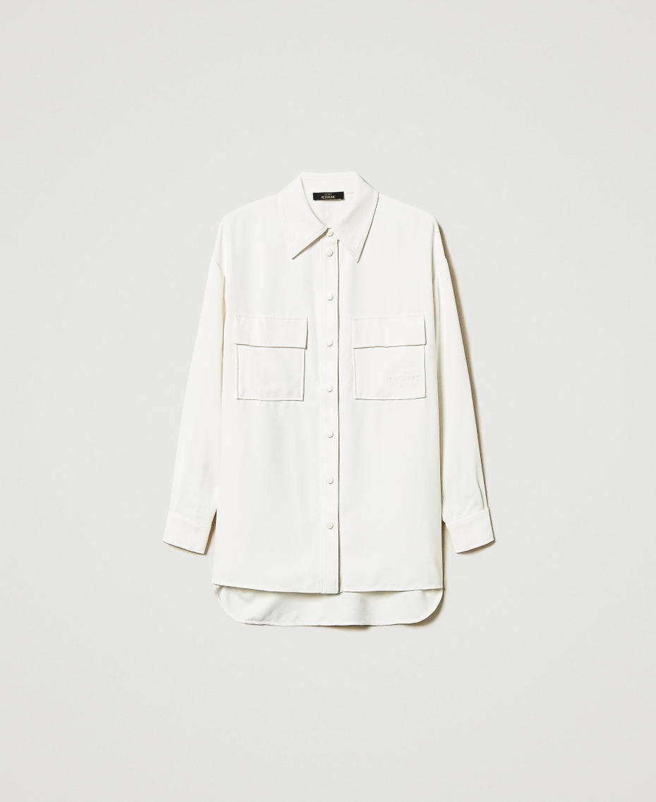 Camicia in crêpe piquet