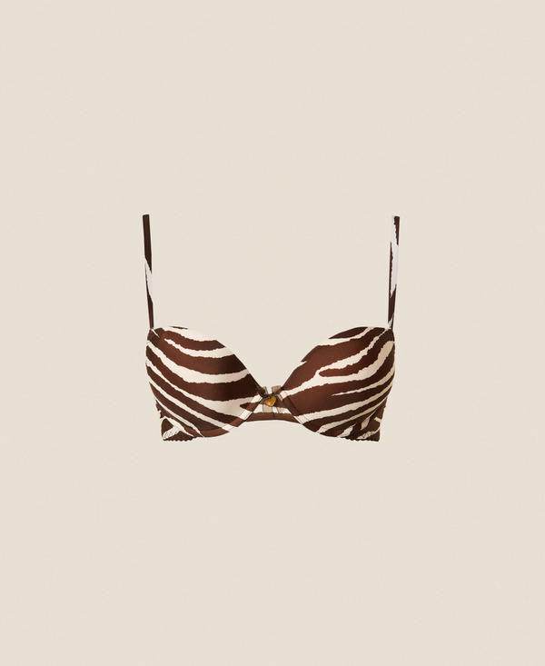 Push-up bra with animal print