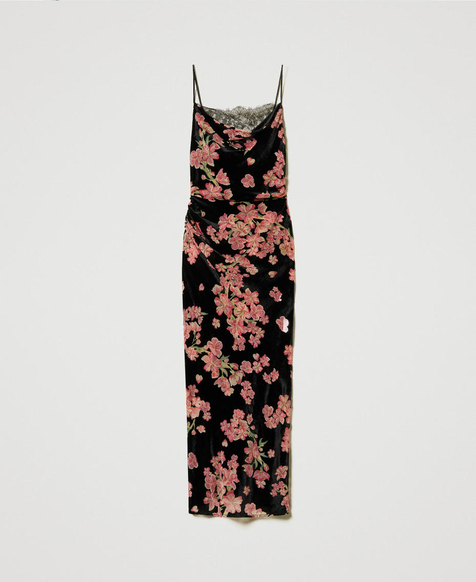 Floral dévoré velvet slip Multicolour Blooming Woman 242LL2CBB_11998_S0