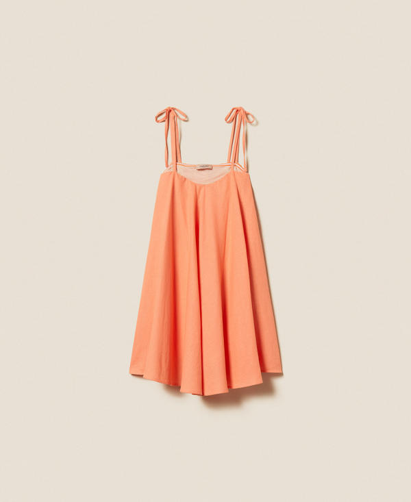 Kurzes Kleid aus Leinenmischung