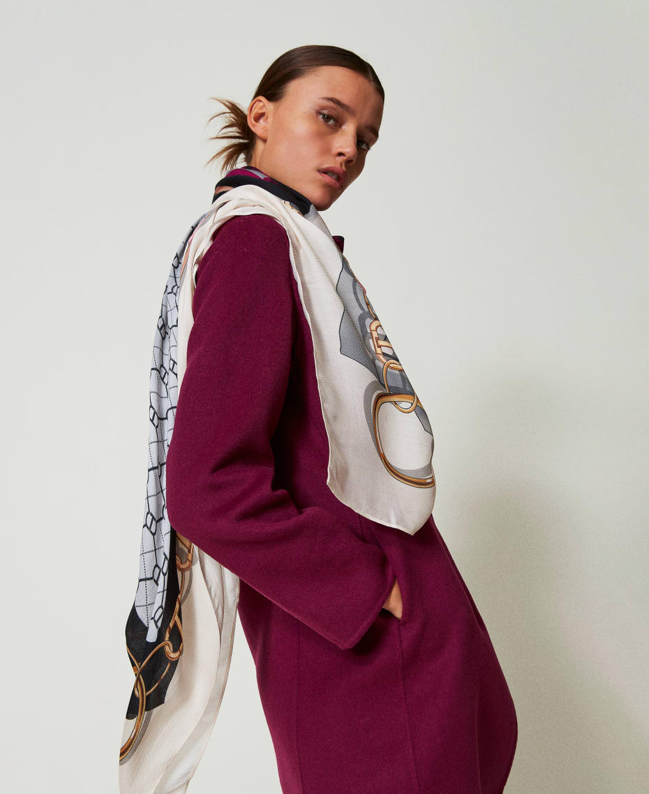 Kefiah with mixed prints Light Nude Foulard Mix Print Woman 242TA4490_11902_S0