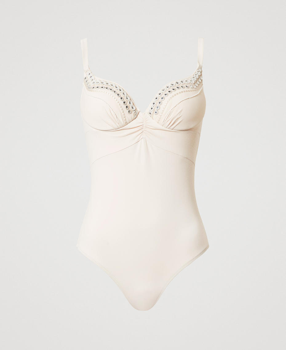 Costume intero con ricamo Ricamo Almond Beige / Dark Almond Beige Donna 251LMMF00_12376_S0