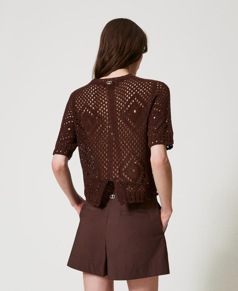 Pull filet avec sequins Chocolate Sequins Femme 251TT3301_12479_03