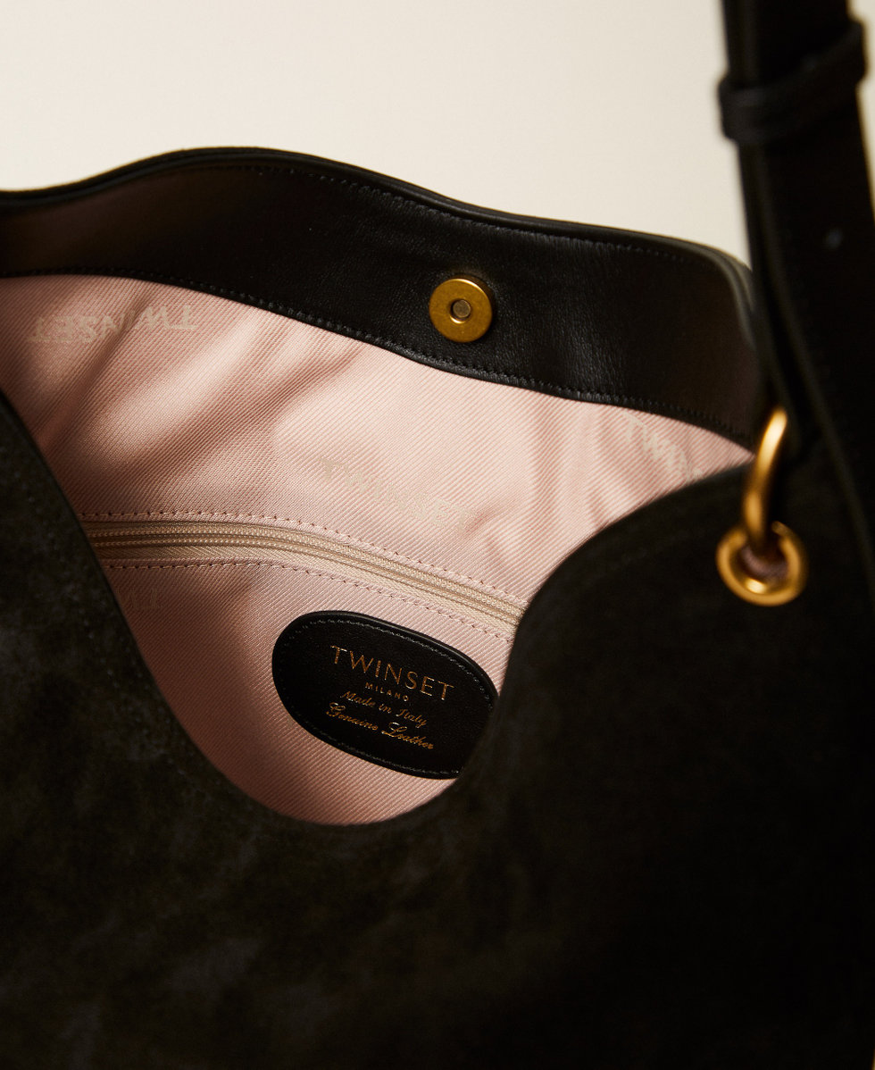 Suede hobo bag Black Woman 262TB7150_00006_04