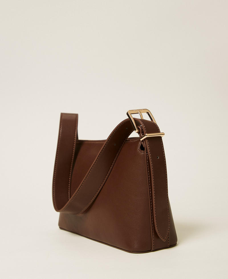 Shoulder bag with logo Coffee Woman 252TB7023_00203_03