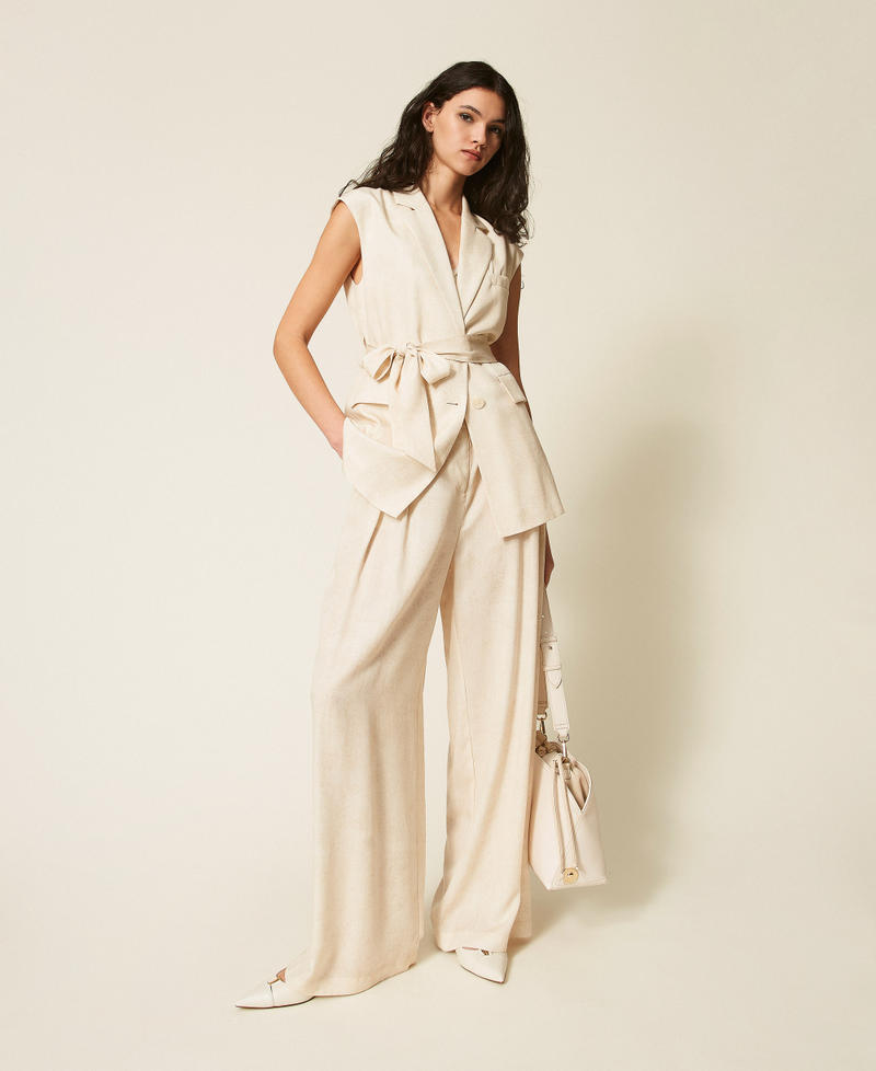 Chaleco con estampado y cintur&oacute;n Burn Wash Printed Beige &laquo;Safari&raquo; Mujer 261AT2130_13461_01