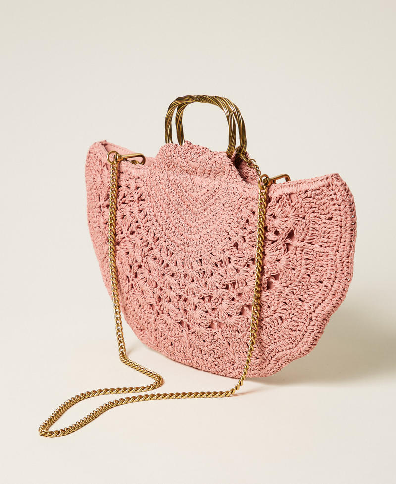 Crochet raffia shoulder bag Coral Bead Woman 261TD8320_11752_03
