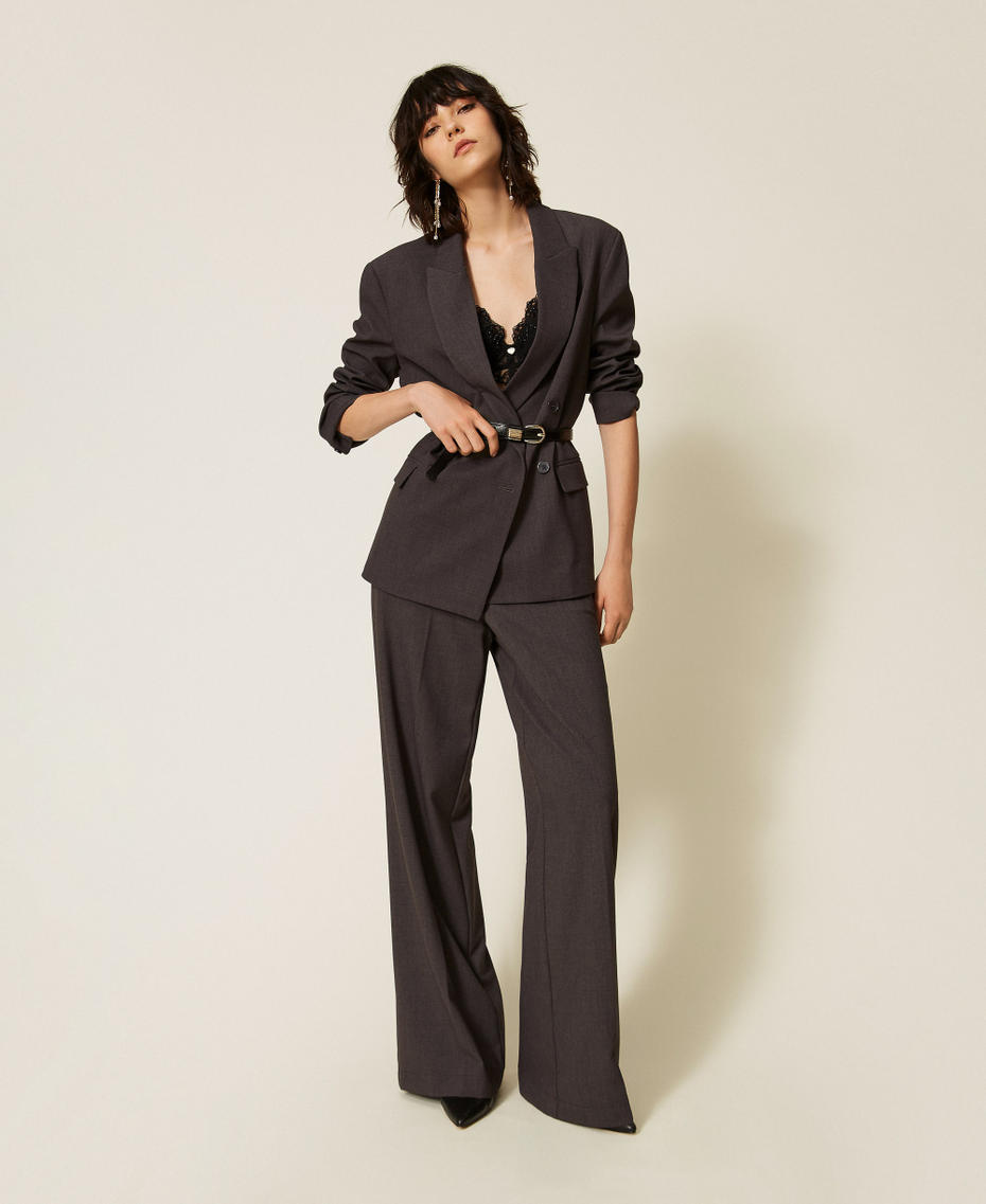 Giacca blazer doppiopetto Grigio Antracite Melange Donna 262TF2010_12840_T0