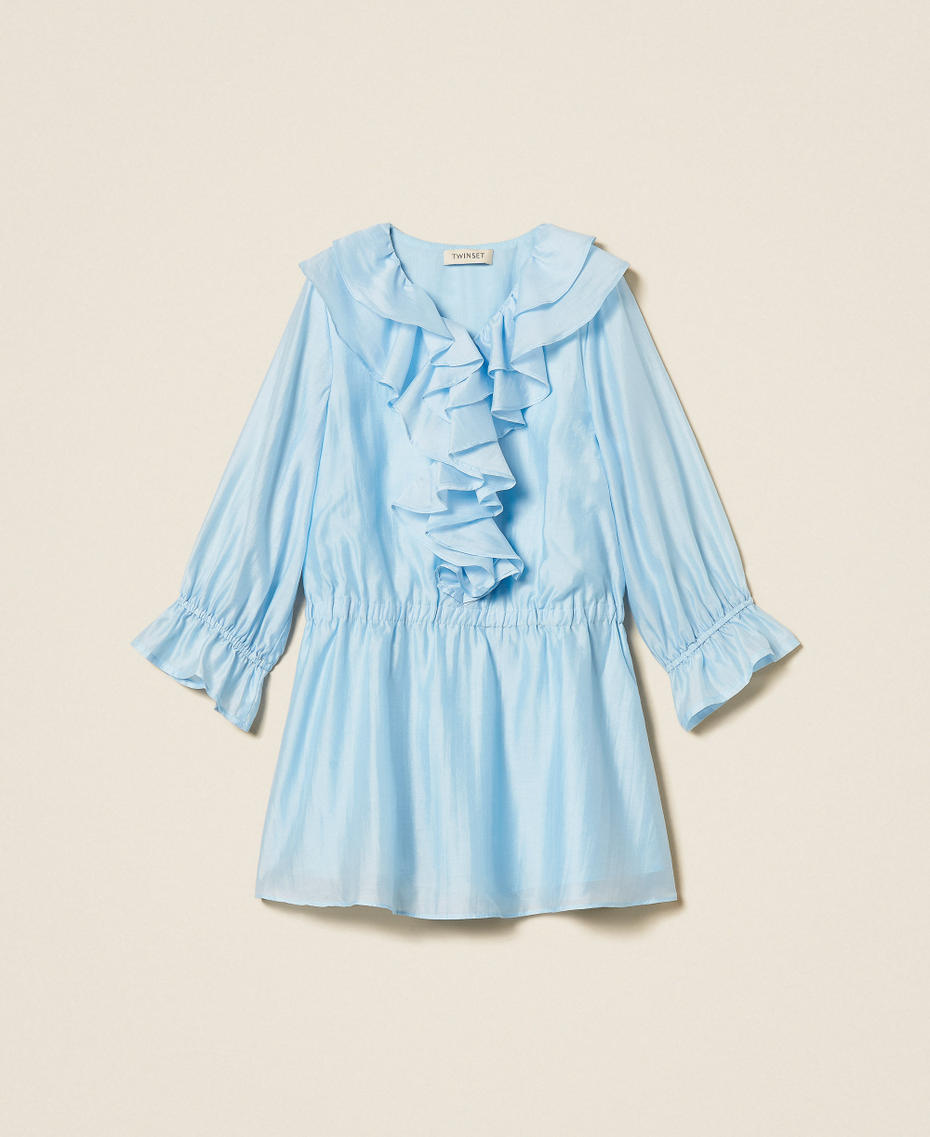 Short voile dress with ruffles and smocking Skyline Girl 261GJ2110_04614_S0