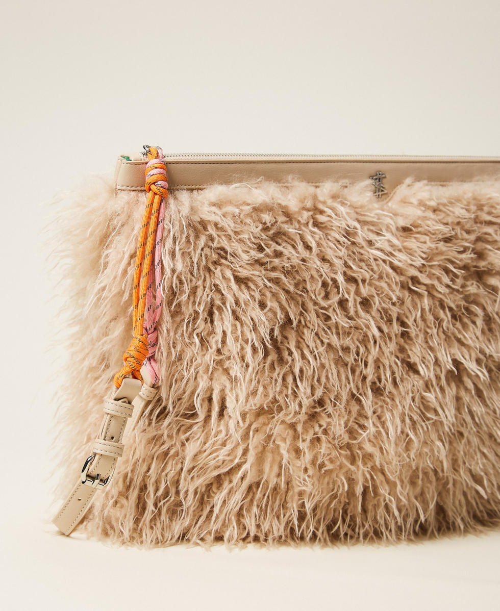 MYFO faux fur clutch bag Woman, White | TWINSET Milano