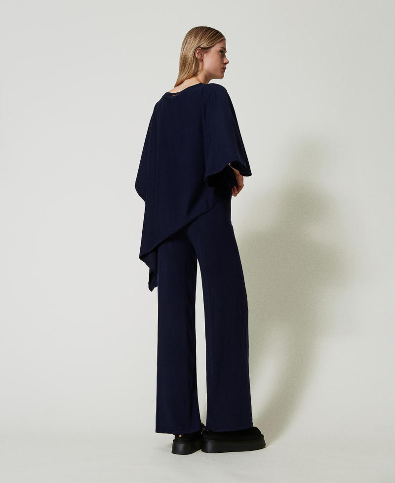 Knit palazzo trousers Blackout Blue Woman 242LL3BBB_00481_03