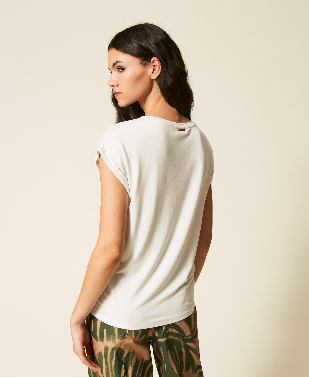 T-shirt con stampa e ricamo Off White Donna 261LL2TDD_00526_03