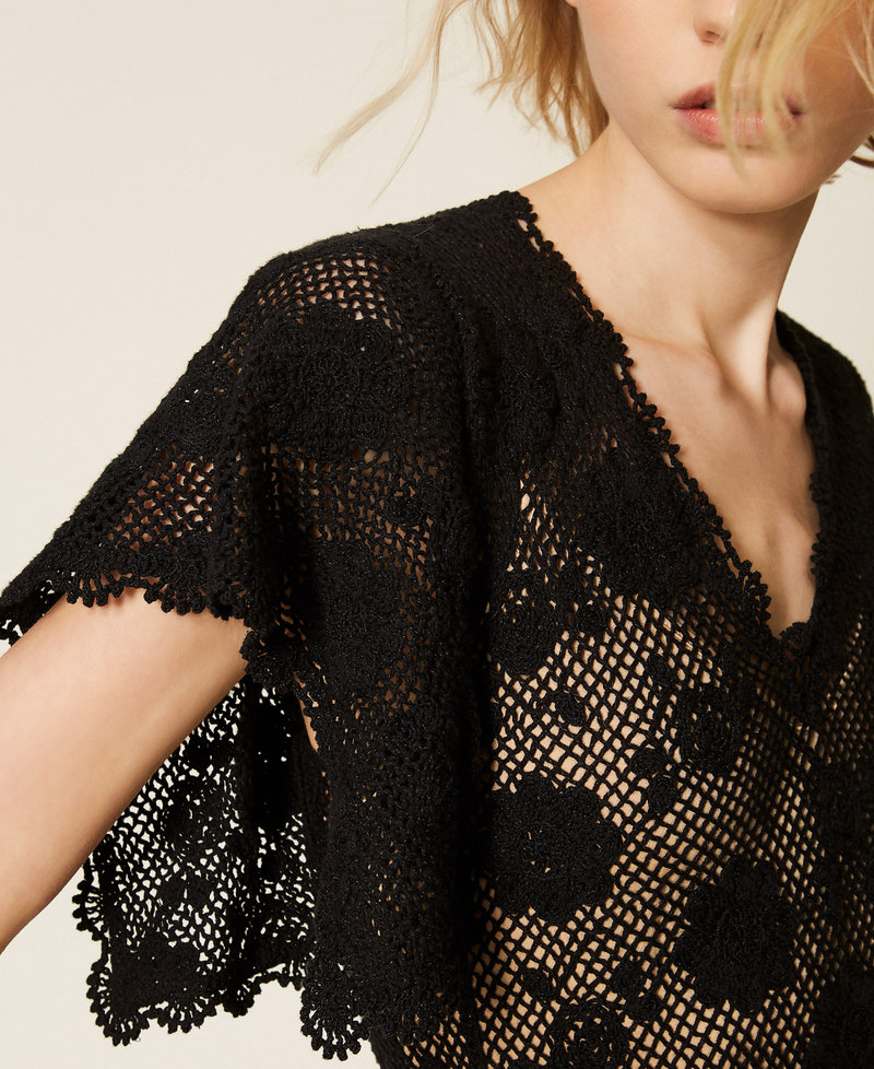 Short floral knit dress Black Woman 261TT3160_00006_04