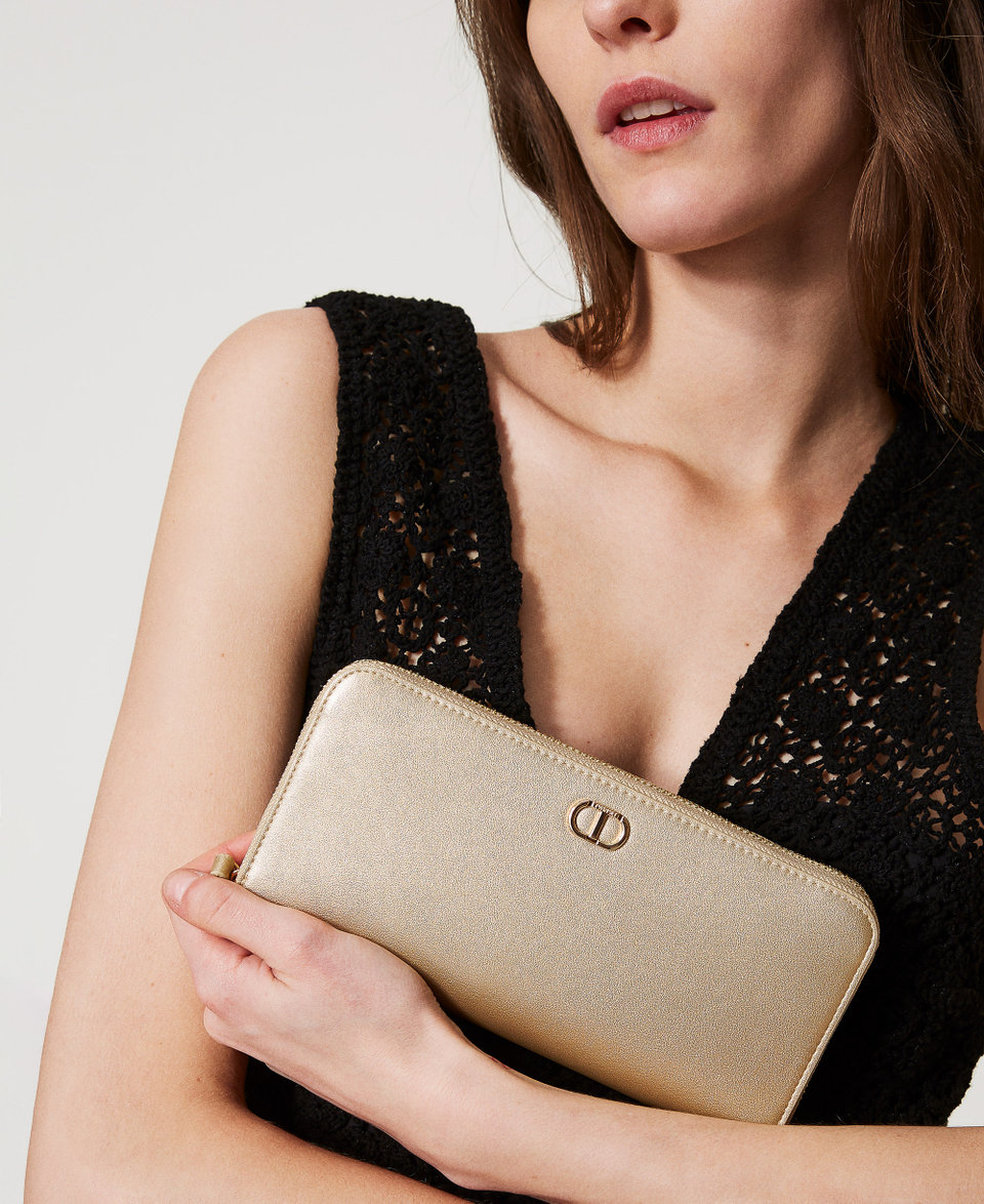 Oval T wallet Yellow Gold Woman 251TH7030_10366_0T