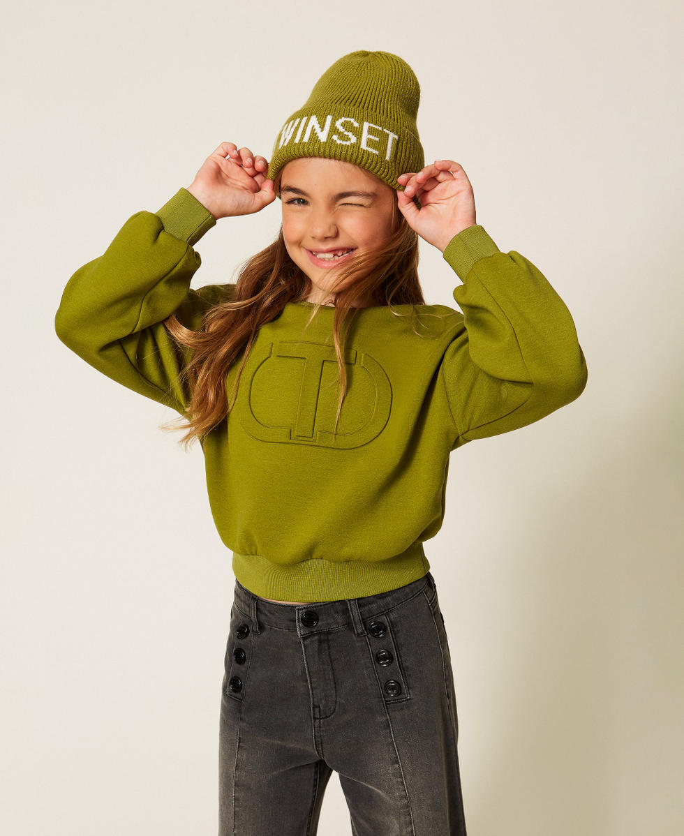 Knit beanie with logo