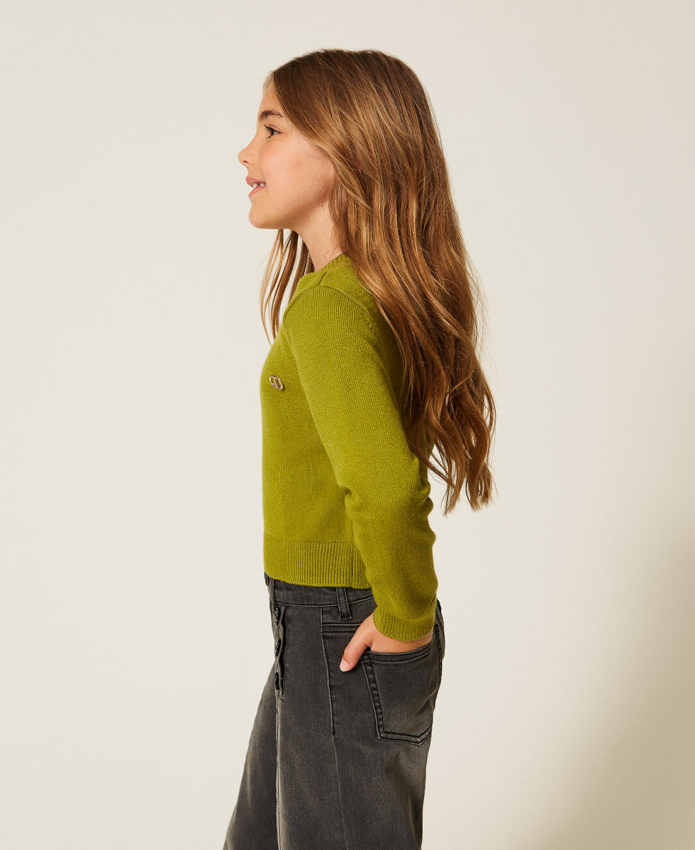 Jersey de cuello redondo con Oval T Olive Oil Ni&ntilde;a 252GJ3011_12576_02