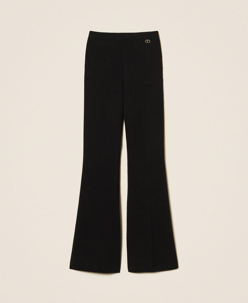 Flared knit trousers Black Woman 252TP3206_00006_S0