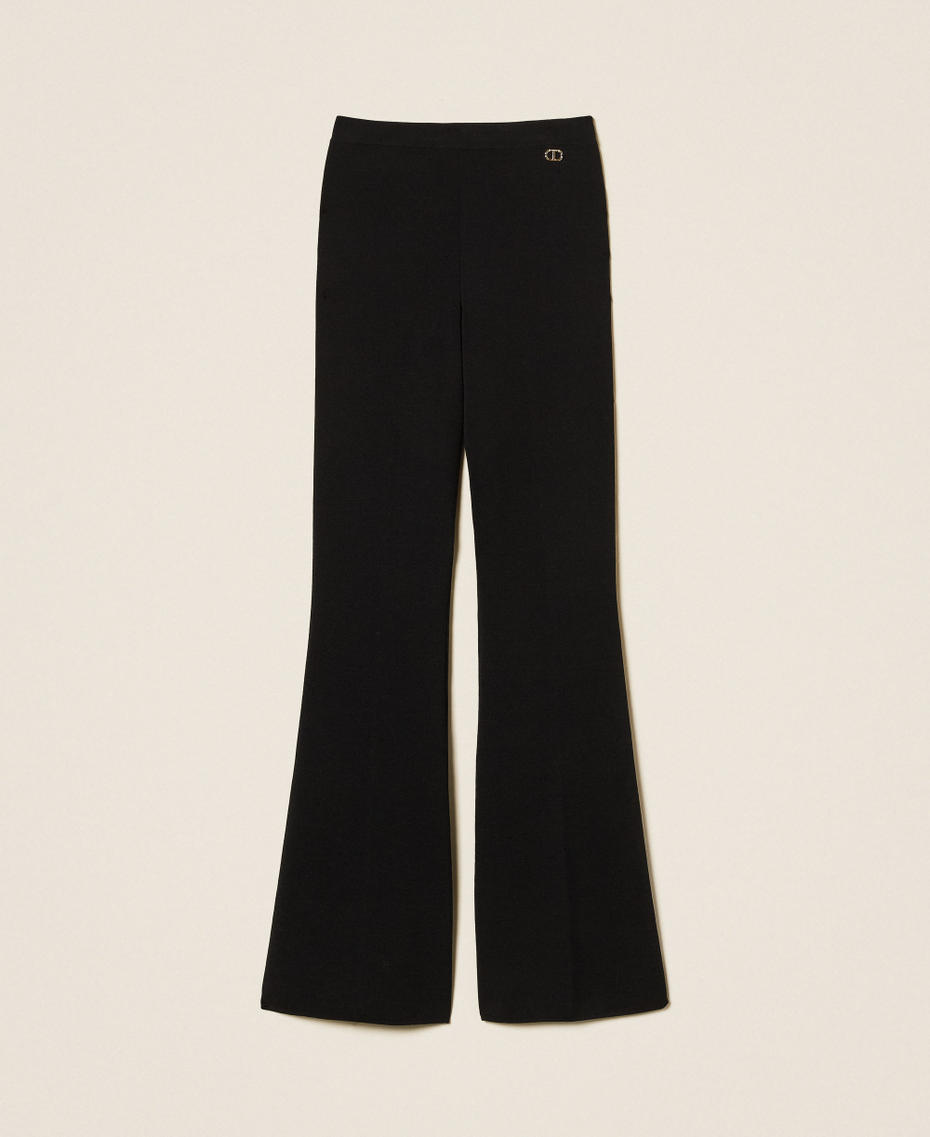 Flared knit trousers Black Woman 252TP3206_00006_S0