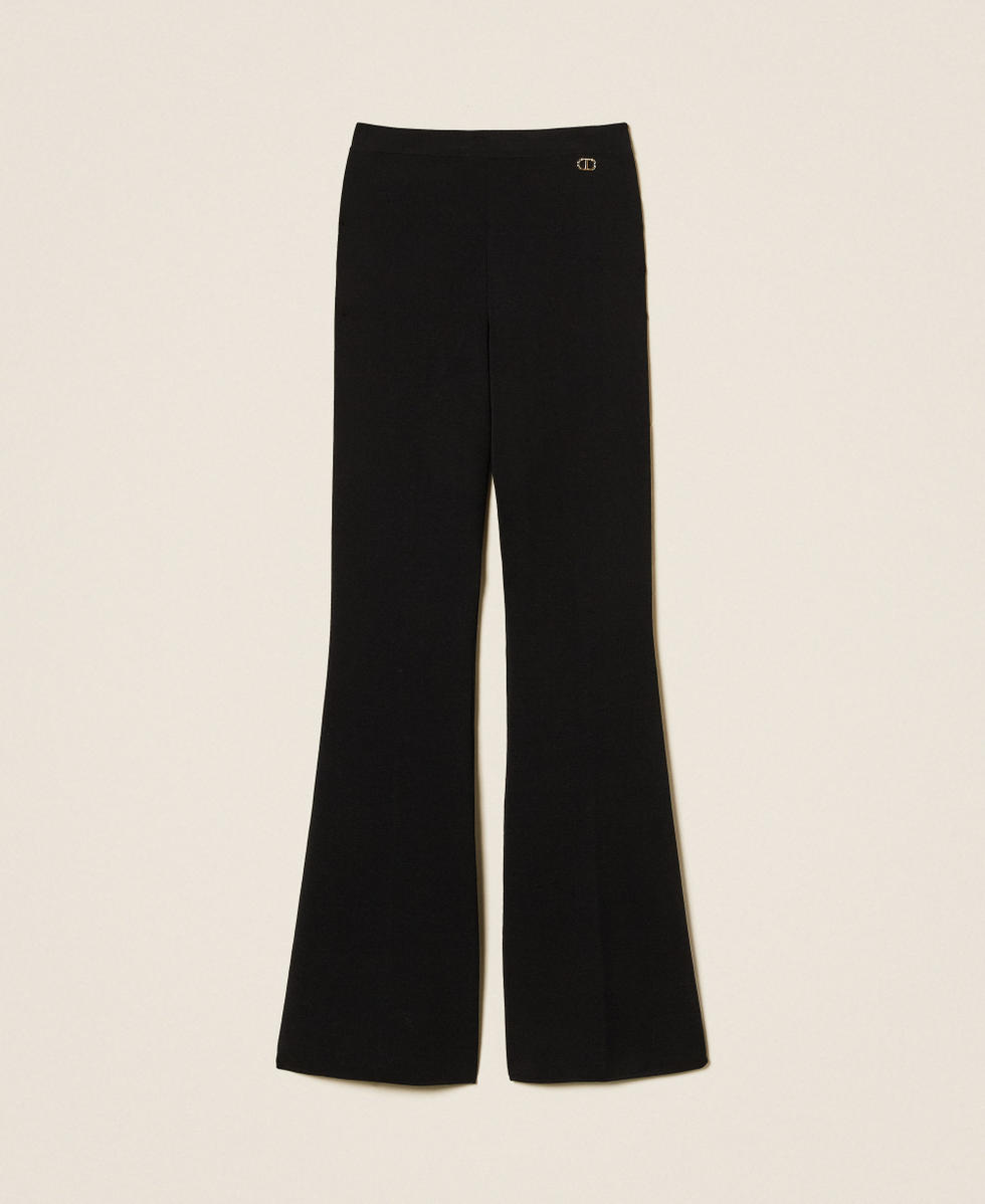 Flared knit trousers Black Woman 252TP3206_00006_S0
