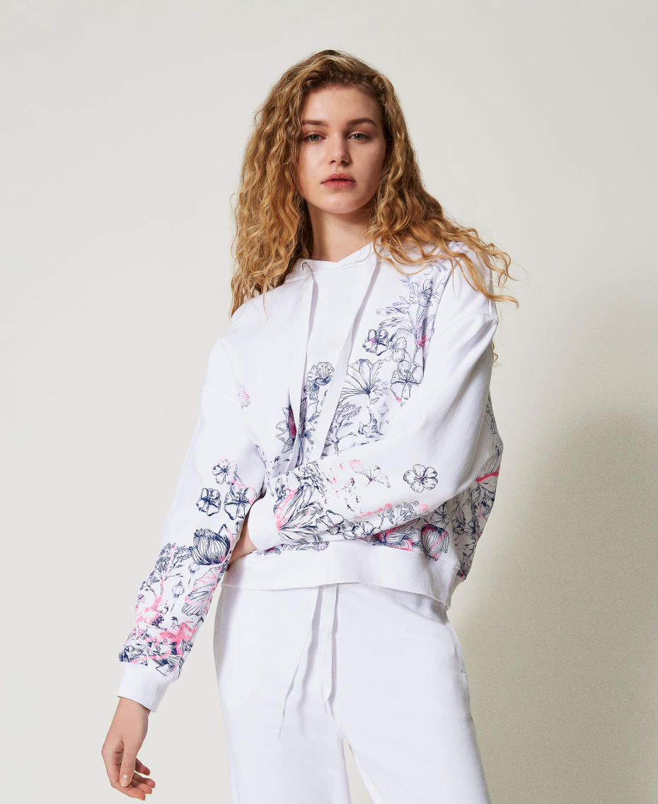 MYFO sweatshirt with a floral print Sprayed Toile de Jouy Woman 251AQ2030_12432_01