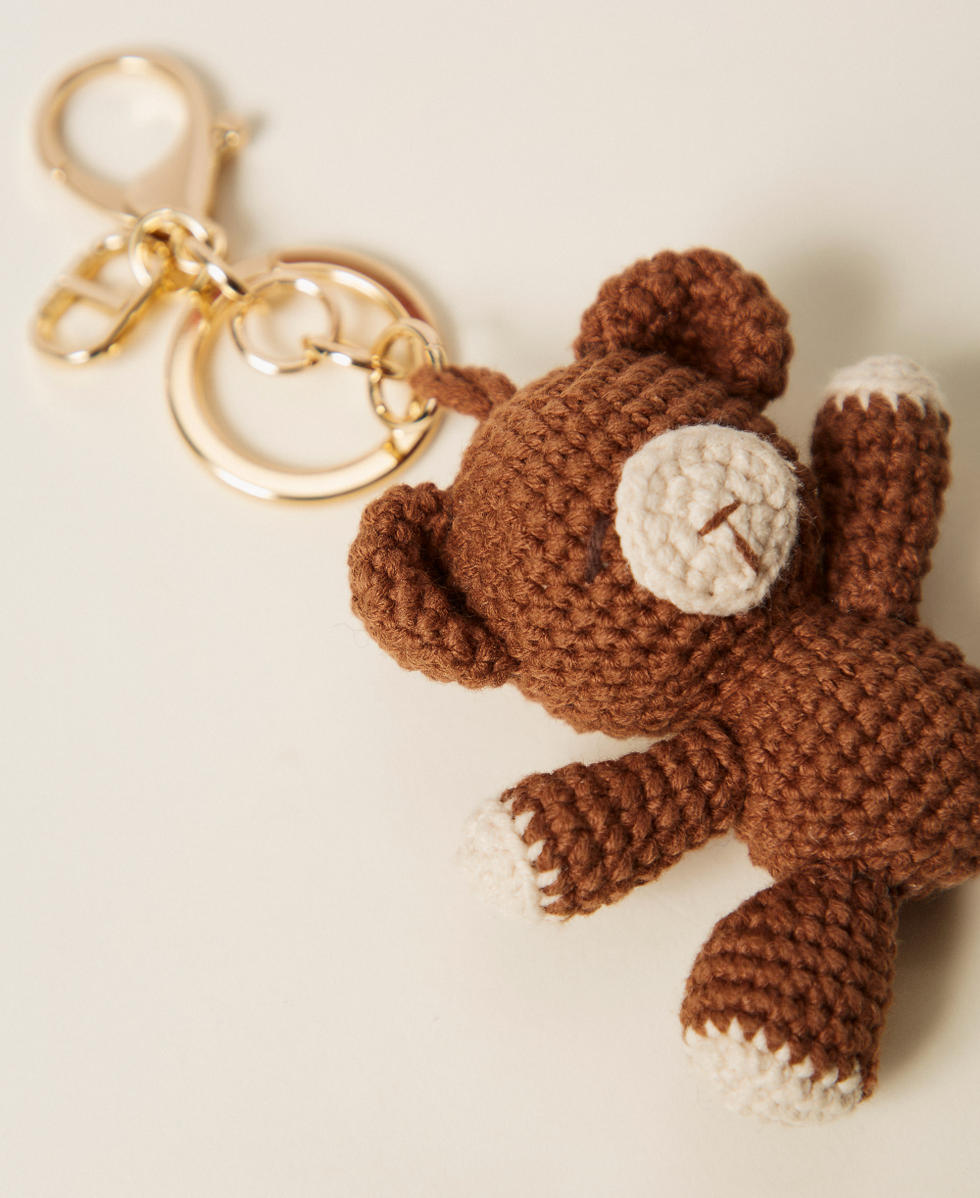 Charm porte-cl&eacute;s ourson crochet Chocolate Malt Femme 252TL8057_11943_02