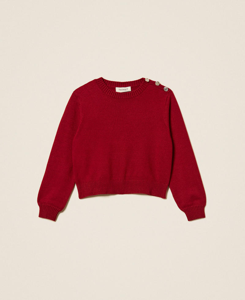 Sweter w paski z guzikami Red Ruby Dziewczynka 262GJ3031_13704_S0