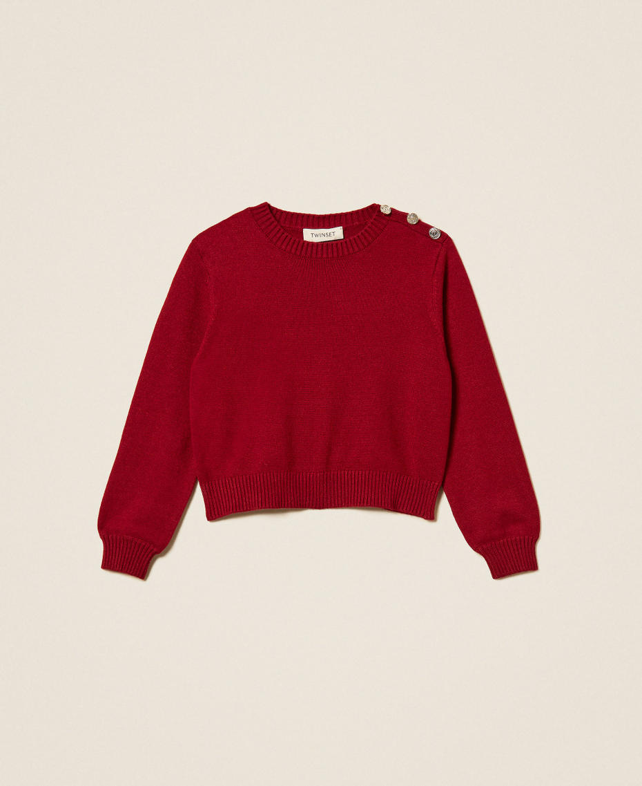 Sweter w paski z guzikami Red Ruby Dziewczynka 262GJ3031_13704_S0