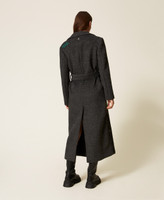 MYFO long checked wool cloth coat Woman, Patterned | TWINSET Milano