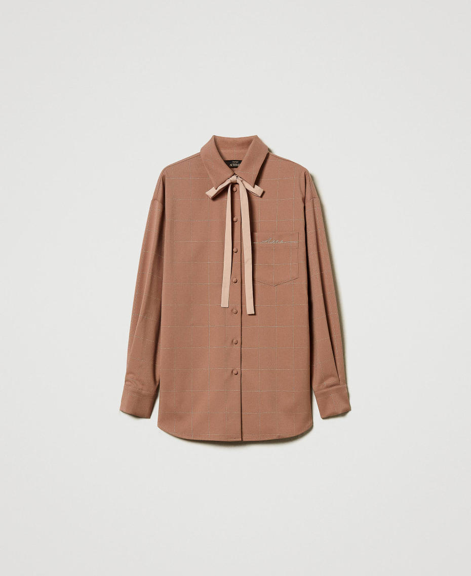 Camicia check con lurex Marrone "Beaver" Donna 242AT2164_11960_S0