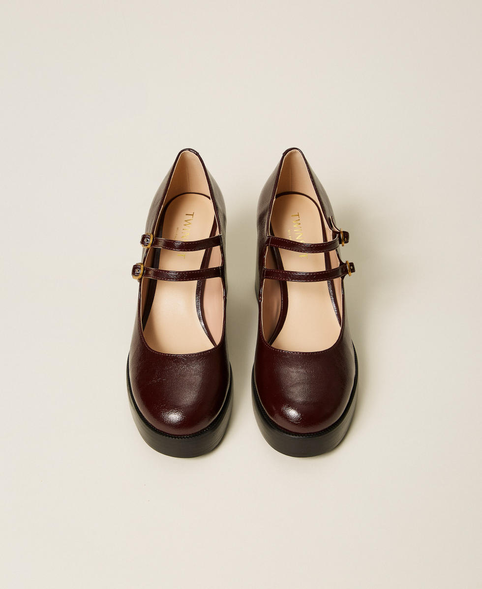 Mary Jane court shoes with straps Burgundy Red Woman 252TGT130_04218_04