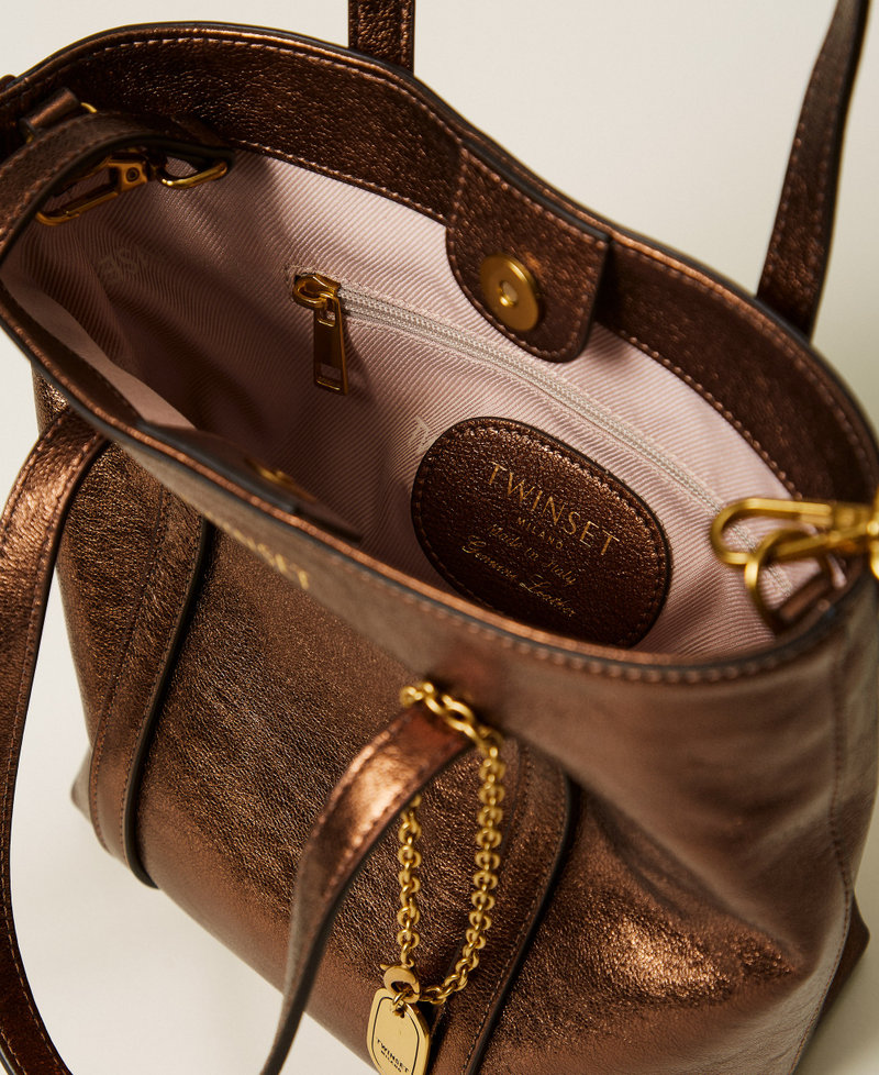 Cabas en cuir avec charm Bronze Femme 261TD8401_00061_04