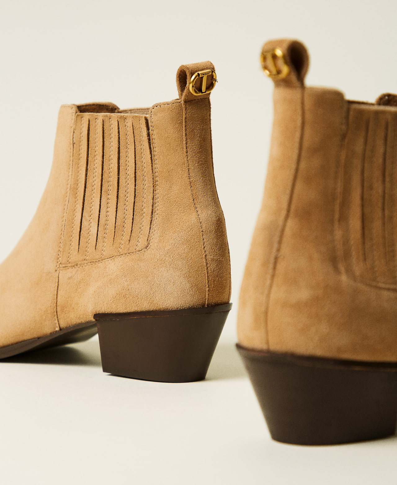 Suede leather Texas ankle boots Camel Woman 251TCP142_00044_03