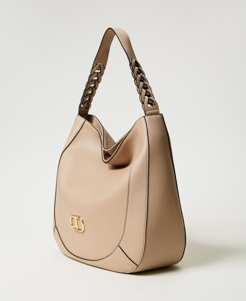 Borsa hobo con intrecci Beige "Rope" Donna 251TB7321_12145_02