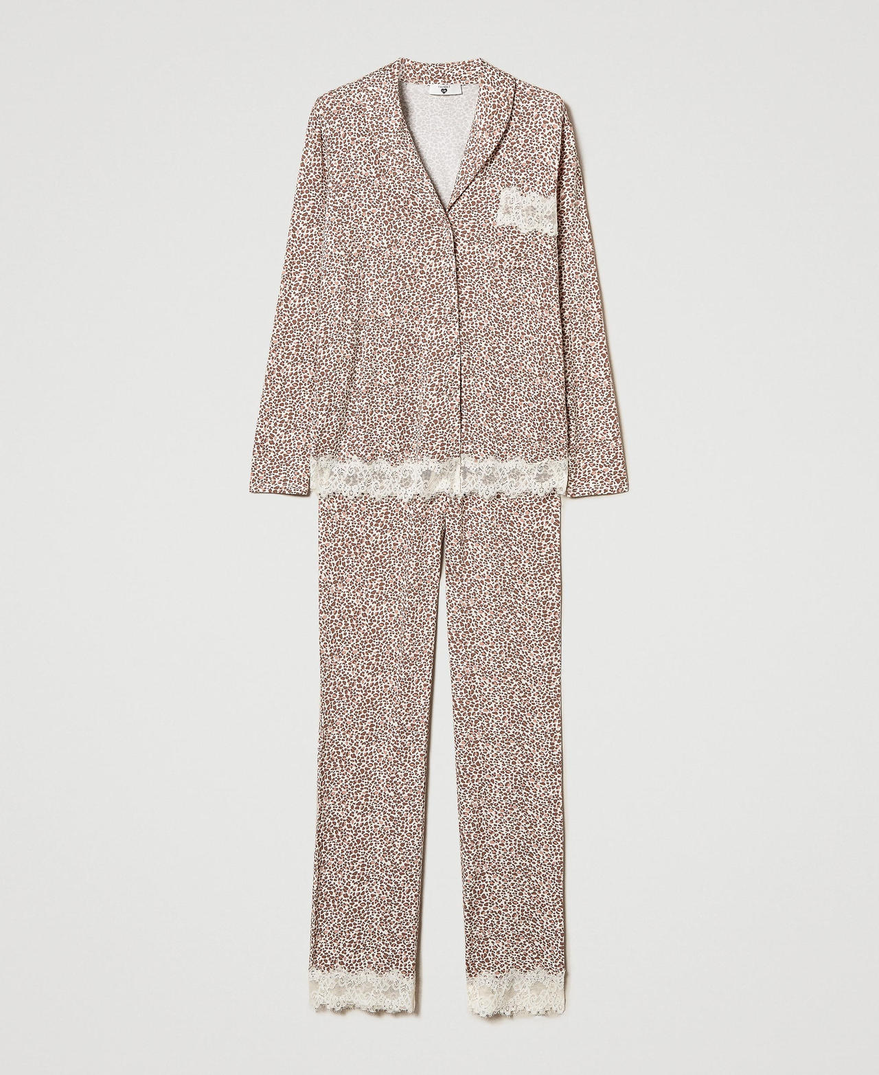 Scee by twin set Pigiama a uomo stampato con pizzo