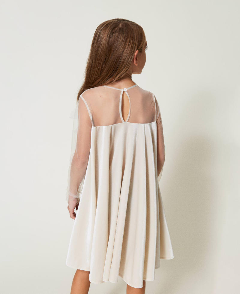 Chenille and tulle short dress Off White Girl 242GJ2101_00526_03