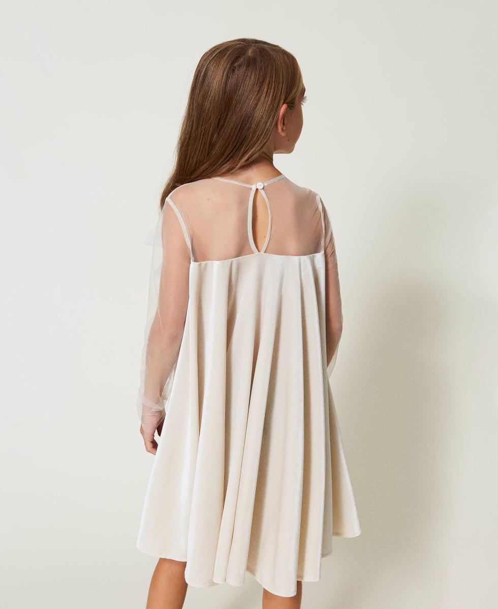 Chenille and tulle short dress