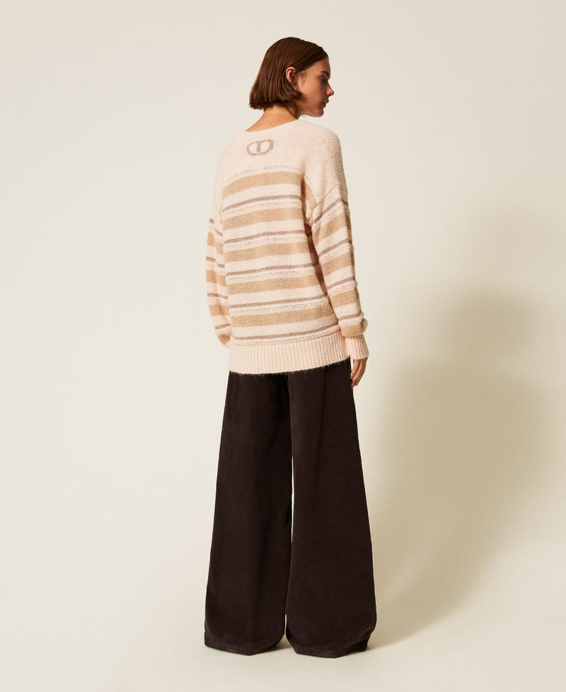 Wide corduroy trousers Black Chocolate Woman 252TT2180_11054_03