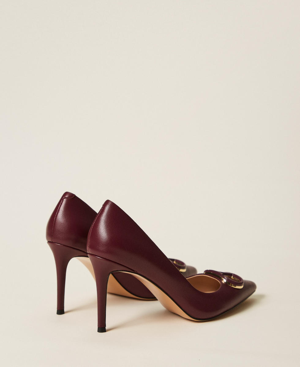 D&eacute;collet&eacute; in pelle con Oval T Viola "Winetasting" Donna 252TCP032_05609_03