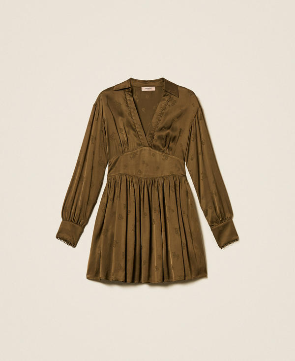 Short jacquard satin dress