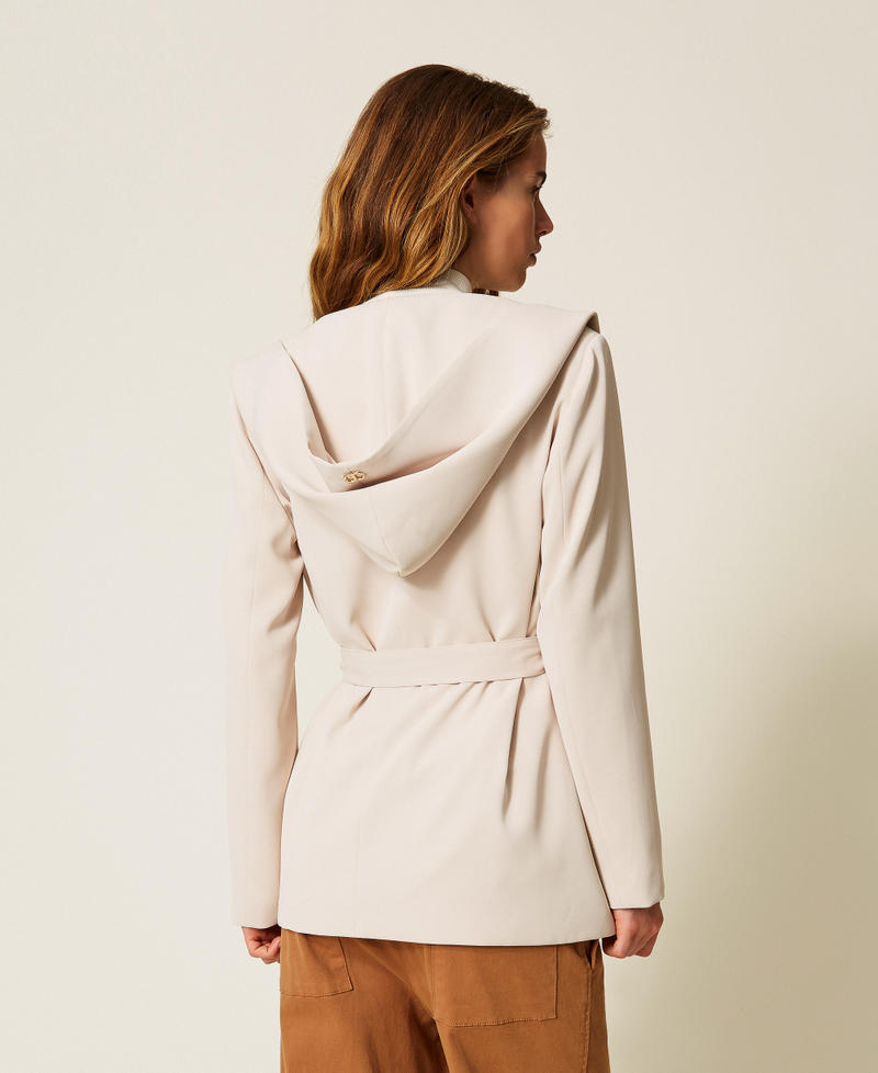 Hooded jacket with belt Plaster Beige Woman 252TF2012_12879_03